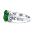 thumbnail image 3 of Emerald Cut Celtic Engagement Ring Green Emerald CZ 925 Sterling Silver Size 7, 3 of 7