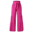 thumbnail image 3 of WILLBEST Pantalones Casuales para Mujer, Pantalones Palazzo Acampanados de Cintura Alta de Verano para Mujer, Pantalones de Playa, Pantalones Largos para Mayor Comodidad y Estilo. Mediana, 3 of 5