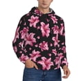 thumbnail image 2 of Haiem Lilies Flowers Patterned Men's Hoodie with Kangaroo Pocket - Ideal Pullover Sweatshirt for Daily Wear, Travel, and Home-Large, 2 of 7