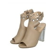 thumbnail image 5 of New Women Wild Diva Morris-64 Peep Toe Grommet Ankle Cuff Lucite Block Heel Mule, 5 of 5