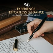 Wordsworth & Black Fountain Pen Set, 18K Gilded Fine Nib, Includes 24 Pack Ink Cartridges, Ink Refill Converter & Gift Box, Gold Finish, Calligraphy, [Black Gold], Perfect for Men & Women
