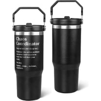 Chaos Coordinator Tumbler Chaos Coffee Travel Mug Water Bottle Gifts for Dad Boss Coworker Manager Teacher Workers Thank You Gifts 30oz Laser Engraved Tumbler with Handle
