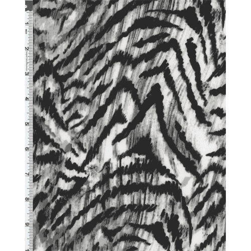 Black Tiger Stripe Brushstroke Print Interlock Knit, Fabric Sold By the ...