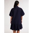 thumbnail image 3 of Free Assembly Women’s and Women's Plus Cotton Ruffle Mini Dress with Puff Sleeves, Sizes XS-4X, 3 of 5