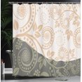 thumbnail image 3 of Ambesonne Swirls Shower Curtain, Curlicue Antique Form Floral, 69"Wx75"L, Grey Teal Ecru, 3 of 4