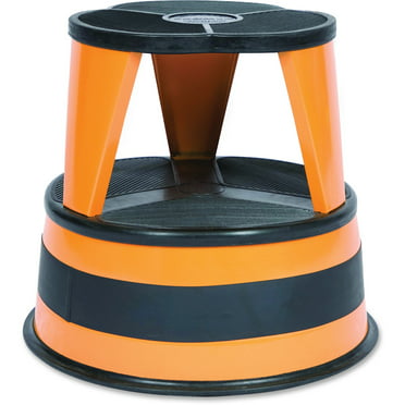 300 lbs. Capacity 2-Step 15 in. Round Scooter Stool with Step and 