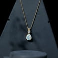 thumbnail image 5 of Rosec Jewels Pear Shape Ethiopian Opal Drop Pendant Necklace with Moissanite - 8X10 MM, 10K Yellow Gold, 5 of 9