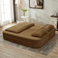 thumbnail image 5 of 80" King Size Convertible Sleeper Sofa Bed with Independent Chaise Lounge,Multifunctional Plush Corduroy Sectional Sofa Couch for Living Room,Bedroom,Camel, 5 of 7
