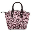 thumbnail image 2 of Pink Leopard Print Rivet Fashion One-Shoulder Women's Handbag Tote Bag, 2 of 6