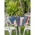 thumbnail image 2 of Outdoor Tablecloth with Umbrella Hole and Zipper, Blue Red Striped Round Table Cloth 54 Inch Waterproof Tablecloth, Modern Stripes Art Farmhouse Picnic Table Cover for Patio Camping, 2 of 7