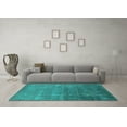 thumbnail image 3 of Ahgly Company Indoor Square Oriental Turquoise Blue Industrial Area Rugs, 4' Square, 3 of 4
