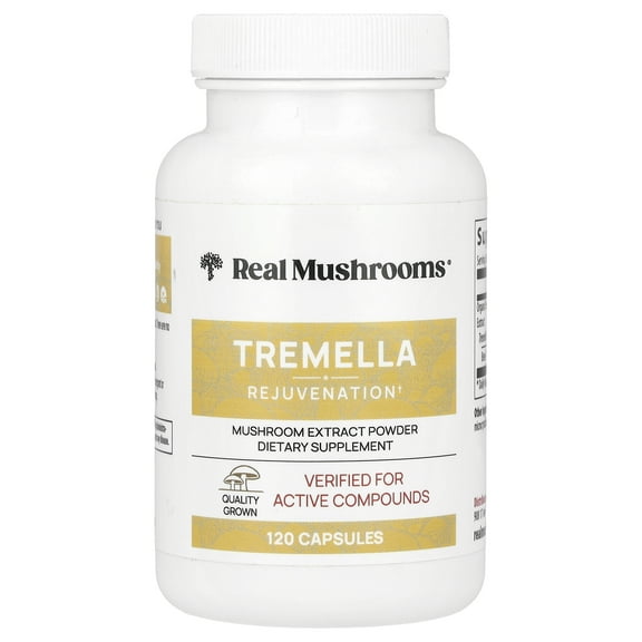 Real Mushrooms Tremella, Mushroom Extract Powder, 120 Capsules