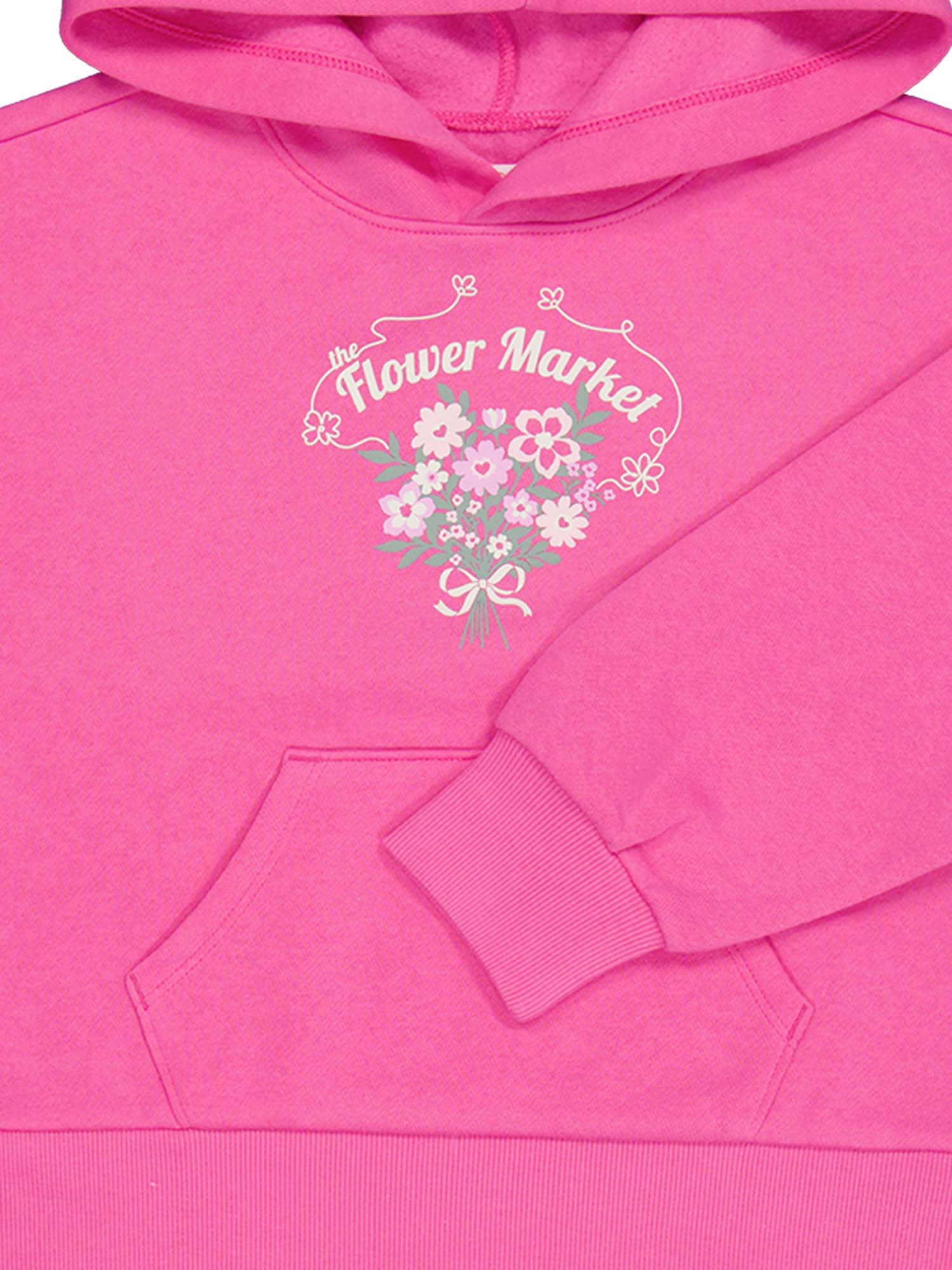 Wonder Nation Girls Fleece Hoodie, Sizes 4-18 & Plus