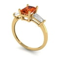 thumbnail image 2 of 1.5 ct Emerald Cut Simulated Red Diamond Three-Stone Engagement Ring for Women in 18K Yellow Gold, 2 of 5