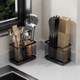 thumbnail image 3 of Wall Mounted Utensil Holder Drying Rack for Forks Spoons Chopsticks Organizer, 3 of 11