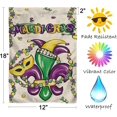 thumbnail image 6 of Newhomestyle Mardi Gras Graden Flag 12x18 Outdoor, Double Sided Mask Happy Mardi Gras Flags for Outside, Small New Orelands Carnival Celebration Venetian Masquerade Banner, 6 of 6