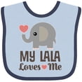 thumbnail image 3 of Inktastic My Lala Loves Me Grandkids Elephant Boys or Girls Baby Bib, 3 of 4