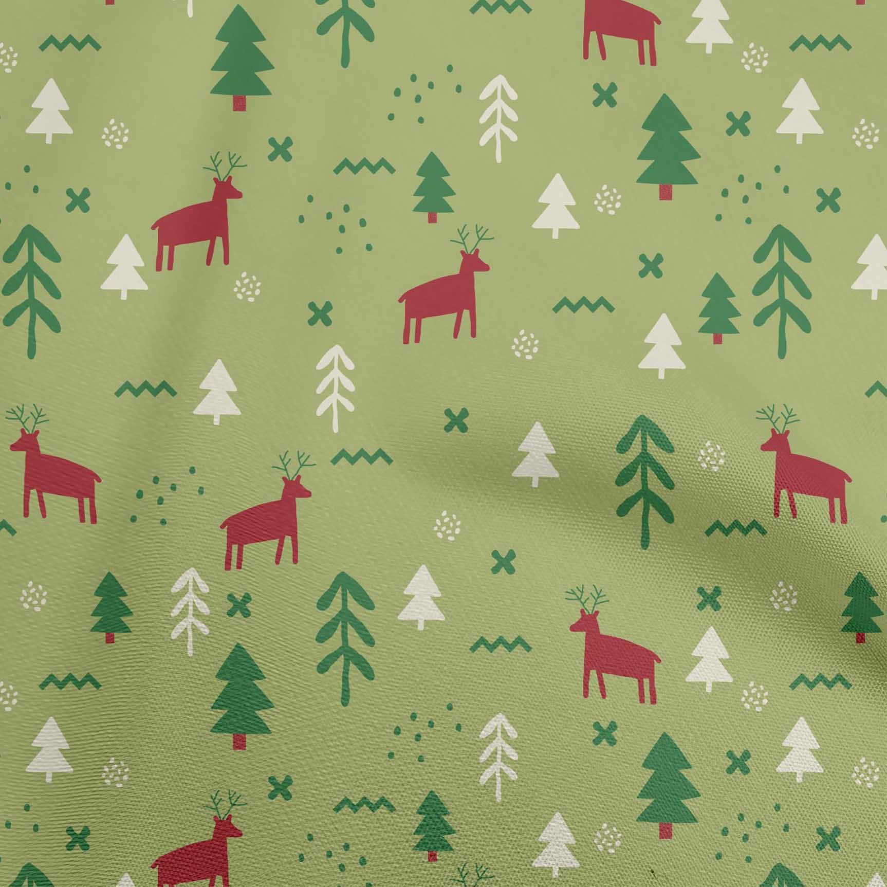oneOone Viscose Jersey Green Fabric Christmas Fabric For Sewing Printed Craft Fabric By The Yard 60 Inch Wide