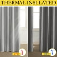 thumbnail image 3 of NICETOWN 100% Blackout Faux Linen Curtains for Living Room Grommet Privacy Thermal Insulated Noise Reducing Drapes, W52 x L72, Light Gray, Set of 2, 3 of 8