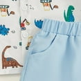 thumbnail image 6 of eczipvz 3t Summer Clothes Boy Toddler Baby Boy Clothes Shorts Set Dinosaur Print Shirt Short Sleeve Top Solid Shorts Summer Outfit Sky Blue 3-4 Years, 6 of 6