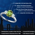 thumbnail image 2 of Gem Stone King 10K Two Tone Gold Green Peridot and Sky Blue Aquamarine Engagement Ring for Women | 1.92 Cttw | Oval 8X6MM | Gemstone August Birthstone | Size 7, 2 of 6