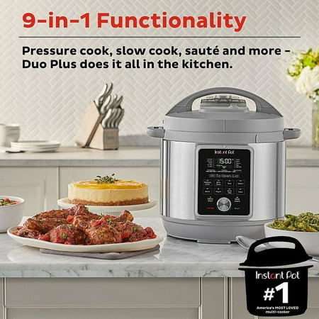 Instant Pot - 6QT Duo Plus Multi-Use Pressure Cooker with Whisper-Quiet Steam Release - Gray
