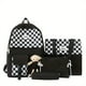 thumbnail image 4 of Juego De 4 Piezas De Mochila Con Diseño De Tablero De Ajedrez, Mochila De Viaje Kawaii Preppy Con Bolso De Mano, Bandolera, Estuche Para Lápices, 4 of 4