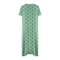 thumbnail image 4 of FAVIPT Spring Dresses for Women Women's Short Sleeve Boho Floral Print Maxi Dress Summer V Neck Casual Loose Dress with Pockets 2025 Green,XXL, 4 of 6