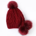 thumbnail image 4 of Bonnet à Rabat pour Femmes avec Pompon, Bonnet Épais et Chaud, Bonnet Tricoté pour l'Hiver, 4 of 10