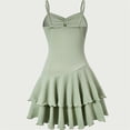 thumbnail image 5 of Y-Sunset Girls Ribbed Spaghetti Strap Mini Dress, Starfish Accent Tiered Ruffle Summer Dress for Beach & Vacation(Light Green/15-16 Years), 5 of 9