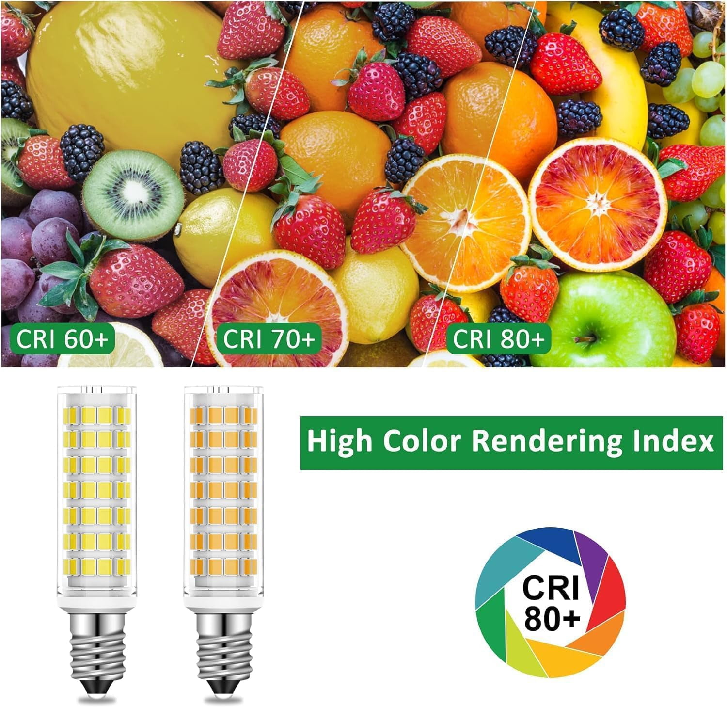 FEFEFW-E14 led Bulb E14 European Base Bulb Turkish Lamp Bulb Replace Dimmable 8W Equivalent 80W Incandescent Bulb, AC 110V Daylight White 6000K, 800LM (6000K)