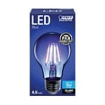 thumbnail image 2 of Feit Electric 4.5W (40 Watt Equiv) Clear Glass Blue A19 Filament LED Bulb E26 Med. Base, Dimmable, 2 of 8