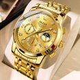 thumbnail image 1 of OLEVS Men's Watches Multifunction Original Quartz Watch for Man Waterproof Stainless Steel Luminous Chronograph Moon Phase Date, 1 of 1
