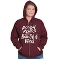 thumbnail image 3 of Rough Roads Beautiful Places Inspired Zip Hoodie Sweatshirt Women Brisco Brands X, 3 of 6