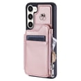 thumbnail image 5 of Crossbody Wallet Case for Samsung Galaxy S23 Plus with Card Slot Holder, Magnetic Flip Folio Purse Case, PU Leather Zipper Handbag with Detachable Lanyard Strap & Shoulder Strap, Rosegold, 5 of 9