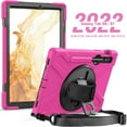 thumbnail image 2 of XYX Case for Samsung Galaxy Tab S7 11.0 inch SM-T870/SM-T875/SM-T876 with 360 Degree Rotating, Hand Strap, Shoulder Strap, Rose, 2 of 7