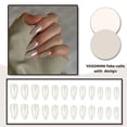 thumbnail image 4 of Uñas postizas adhesivas YOSOMMK almendradas blancas acrílicas 24 piezas, 4 of 6