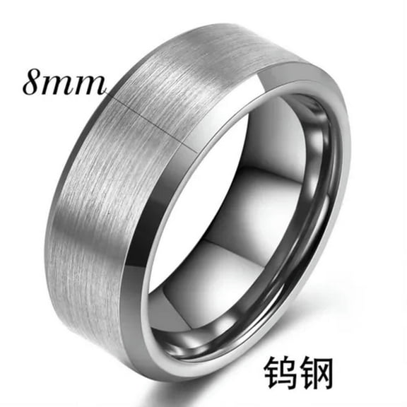 4mm/6mm/8mm Tungsten Steel Wedding Band Men Womens Silver Brushed Ring Size 5-12