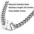 thumbnail image 5 of Silver Initial A-Z Cuban Link Chain Necklace for Men Women Letter Pendant Stainless Steel 6.5mm 18+2 Inches Jewelry Gift, 5 of 6
