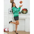 thumbnail image 5 of Festive Women's Christmas Snowflake Tree Pattern Knit Sweater, Green, 2XL, 5 of 8