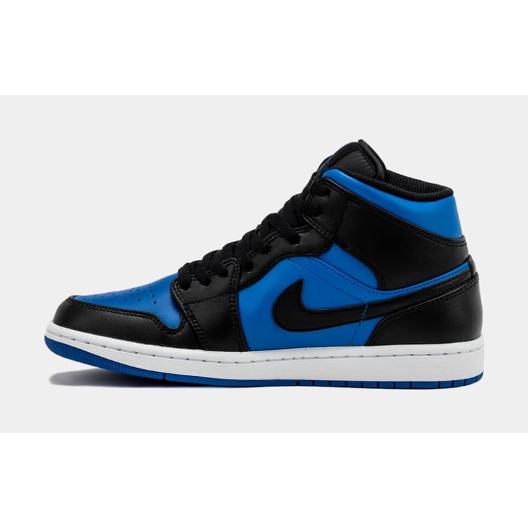 Nike Men's Air Jordan 1 Mid Shoe, Black/Royal Blue-White, Size 8.5