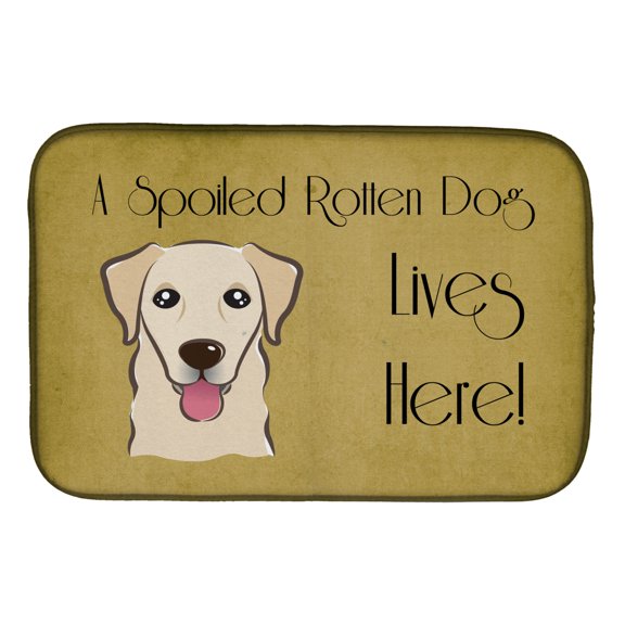Carolines Treasures BB1500DDM Absorbent Dish Drying Mat for Kitchen Counter Golden Retriever Spoiled Dog Lives Here Dish