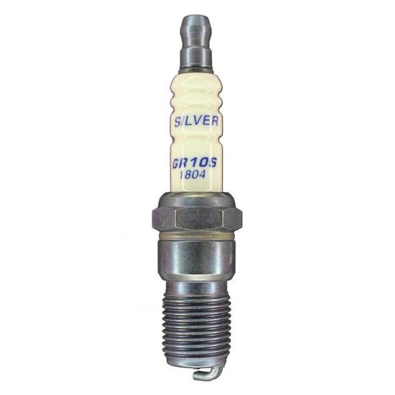 Brisk BSKGR10S Silver Racing Spark Plug with Tapered Seat, 14 mm Thread - 18 mm Reach