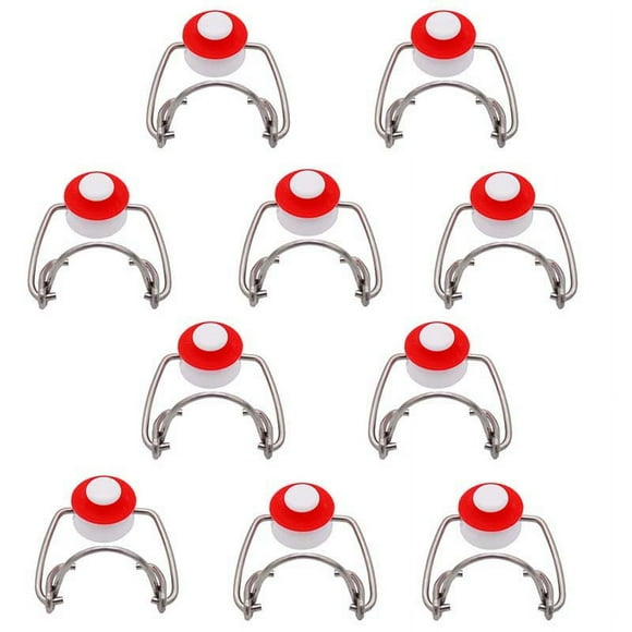Swing Top Glass Bottle Caps Flip Beer Bottle Swing Cap for Grolsch Style Beer Bottle Beer,Soda Bottles,Homebrewing 10Pcs,10 x cap,red & white