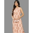 thumbnail image 4 of Janasya Women's Light Peach Crepe Digital Printed Co-ords Set, 4 of 7