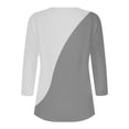 thumbnail image 4 of LIZUOJUNF Women's Casual Shirt Women's Fashion Casual Solid Color Button Three Quarter Sleeve Top T Shirt Cute Trendy Blouses, 4 of 6