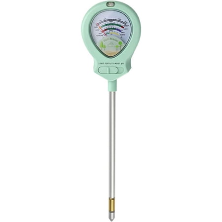 Garden Soil Meter, 4-in-1 Zinc Alloy Soil Tester for Moisture Fertility Light, Professional Plant Monitor Sensor for Lawn Greenhouse, 1Pack (k)