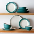 thumbnail image 2 of Noritake Colorwave Turquoise 12-Piece Coupe Dinnerware Set, Service for 4, 2 of 7