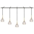 thumbnail image 3 of Woodbridge Lighting Elise 5-Light Glass Linear Pendant in Brass/Bronze/Mercury, 3 of 5