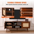 thumbnail image 4 of VEVOR Rattan TV Stand for 55" TV Entertainment Center with Rattan Door Walnut, 4 of 9